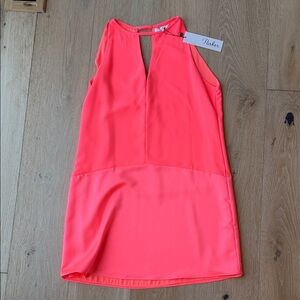 Parker Coral-Pink Sleeveless Shift Dress